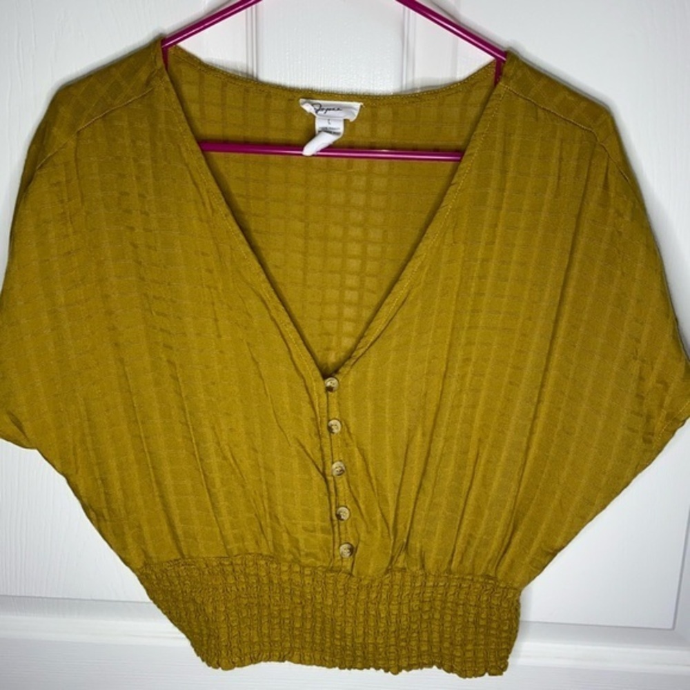 Mustard Yelllow Women's Cropped Top, Fall, Autumn